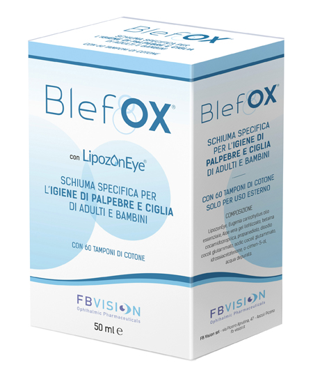 BLEFOX SCHIUMA SPECIFICA PER IGIENE PALPEBRE E CIGLIA 50 ML CON EROGATORE + 60 DISCHETTI - Farmafamily.it
