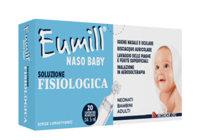 EUMILL NASO BABY SOLUZIONE FISIOLOGICA 20 CONTENITORI MONODOSE 5 ML - Farmafamily.it