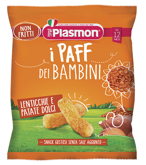 PLASMON DRY SNACK PAFF LENTICCHIE-PATATA DOLCE 15 G - Farmafamily.it