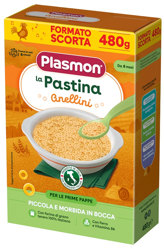 PLASMON PASTINA ANELLINI 480 G - Farmafamily.it