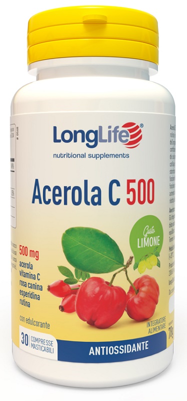 LONGLIFE ACEROLA C500 LIMONE 30 COMPRESSE - Farmafamily.it
