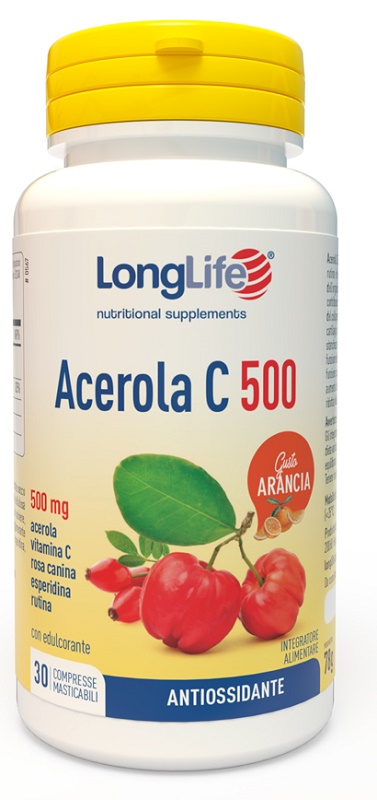 LONGLIFE ACEROLA C500 ARANCIA 30 COMPRESSE MASTICABILI - Farmafamily.it