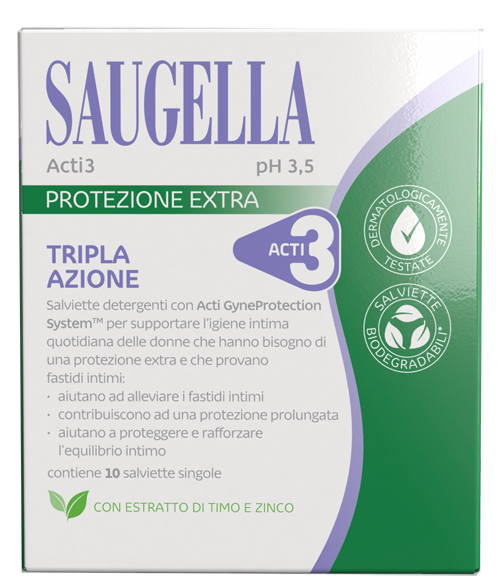 SAUGELLA ACTI3 SALVIETTINE 10 PEZZI - Farmafamily.it