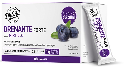 DR VITI DRENANTE FORTE MIRTILLO 28 STICK PACK SENZA ZUCCHERI - Farmafamily.it