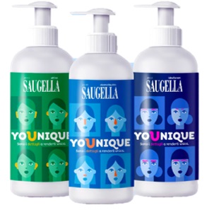 SAUGELLA YOUNIQUE BUNDLE 1 DERMOLIQUIDO 200 ML + 1 ATTIVA 200 ML + 1 IDRASERUM 200 ML - Farmafamily.it