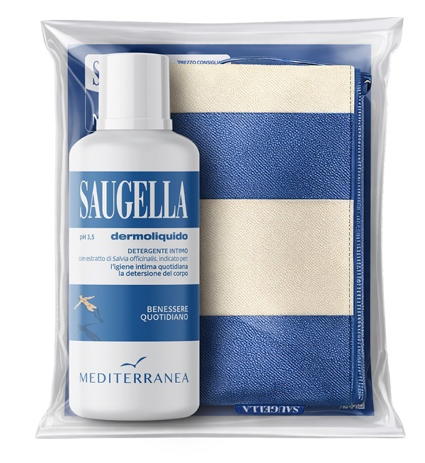 SAUGELLA MEDITERRANEA BUNDLE DERMOLIQUIDO 500 ML + GADGET POCHETTE - Farmafamily.it