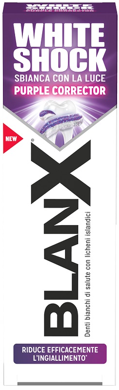 BLANX WHITE SHOCK PURPLE CORRECTOR DENTIFRICIO 75 ML - Farmafamily.it