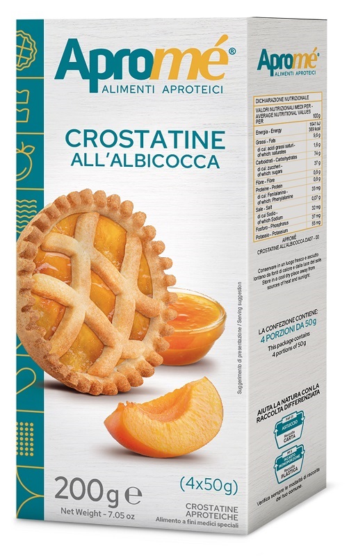 APROME' CROSTATINE ALBICOCCA 4 PEZZI DA 50 G - Farmafamily.it