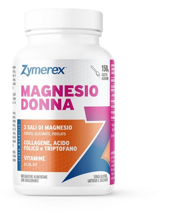 ZYMEREX MAGNESIO DONNA 150 G GUSTO AGRUMI CON EDULCORANTE SENZA ZUCCHERI SENZA GLUTINE SENZA LATTOSIO - Farmafamily.it