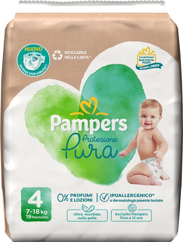 PAMPERS PROTEZIONE PURA MAXI PANNOLINI 19 PEZZI - Farmafamily.it