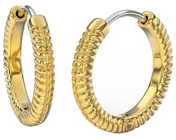 BJT385 ORECCHINO QUEEN ANNE 18MM GOLD PLATED - Farmafamily.it