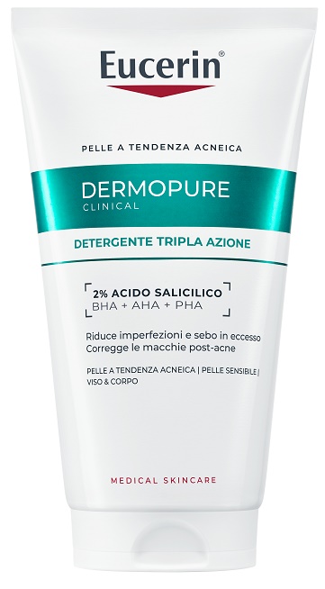 EUCERIN DERMOPURE CLINICAL DETERGENTE TRIPLA AZIONE 150 ML - Farmafamily.it
