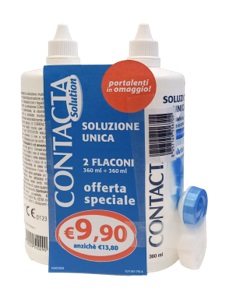 CONTACTA SOLUZIONE 2 FLACONI DA 360 ML + PORTALENTI IN OMAGGIO - Farmafamily.it