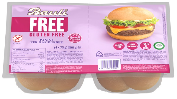 BAULI FREE PANINI HAMBURGER 4 PEZZI DA 75 G - Farmafamily.it