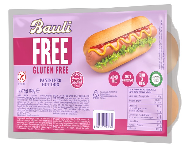 BAULI FREE PANINI HOT DOG 2 PEZZI DA 75 G - Farmafamily.it