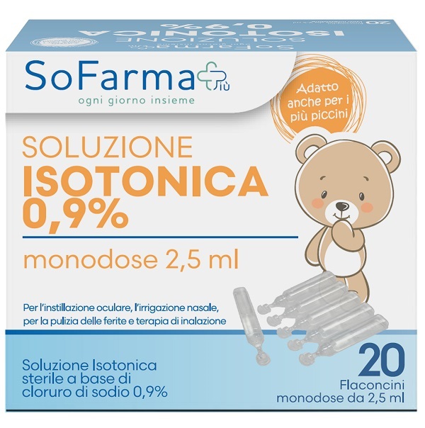 SOLUZIONE SALINA 0,9% 20 FLACONI 2,5 ML SOFARMAPIU' - Farmafamily.it