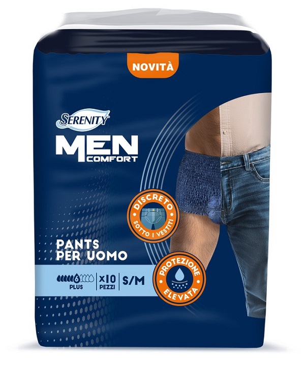 PANNOLONE A MUTANDINA SERENITY MEN COMFORT PLUS S/M 10 PEZZI - Farmafamily.it