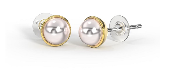 BJT405 ORECCHINI PERLA SWAROVSKI 5MM GOLD PLATED - Farmafamily.it