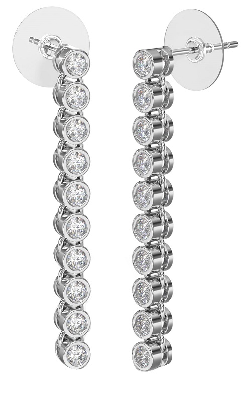 BJT419 ORECCHINI SNAKE/CRISTALLI BIANCHI 30MM STAINLESS STEEL - Farmafamily.it