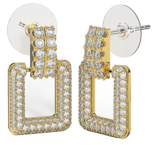 BJT424 ORECCHINI FULL/CRISTALLI MULTICOLOR 20MM GOLD PLATED - Farmafamily.it