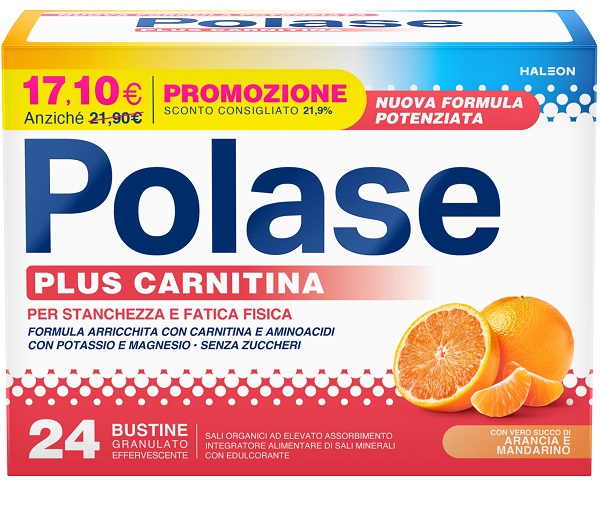 POLASE PLUS CARNITINA PROMO 24 BUSTINE GRANULATO EFFERVESCENTE DA 6,8 G - Farmafamily.it