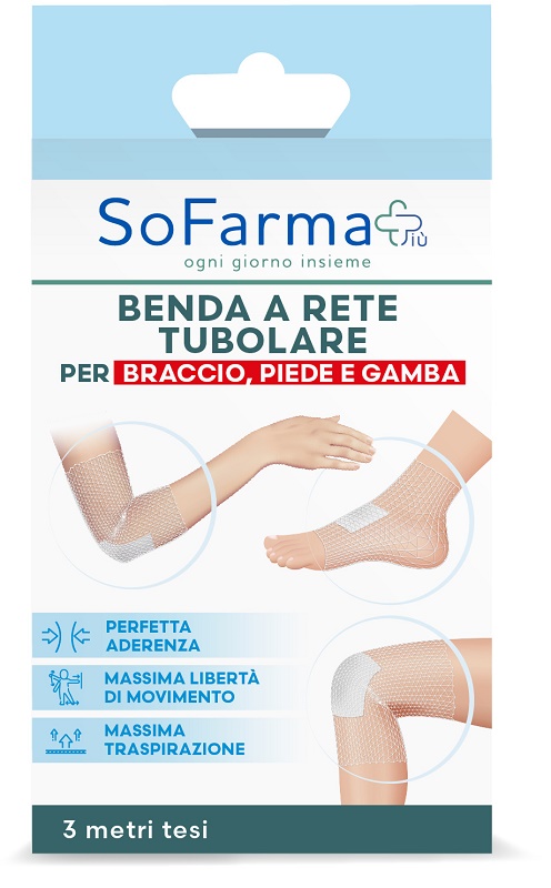 BENDA A RETE TUBOLARE SOFARMAPIU' PER BRACCIO PIEDE E GAMBA  3 METRI TESI - Farmafamily.it
