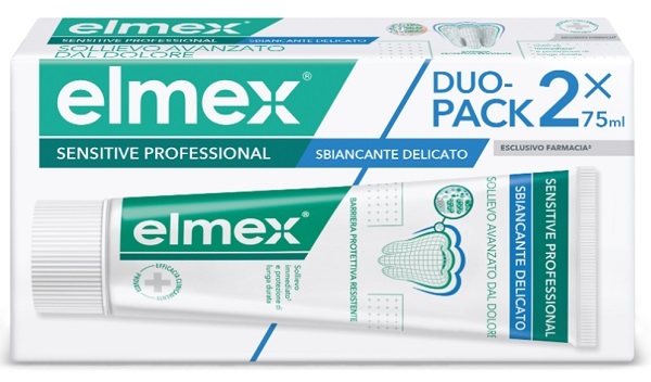 ELMEX SENSITIVE PROFESSIONAL WHITENING DENTIFRICIO DUO PACK 2 TUBI DA 75 ML - Farmafamily.it