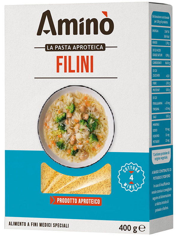 AMINO' PASTA APROTEICA FILINI 400 G - Farmafamily.it