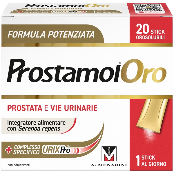 PROSTAMOL ORO 20 STICK OROSOLUBILI DA 1,6 G GUSTO FRUTTI ROSSI CON EDULCORANTI SENZA ZUCCHERI SENZA GLUTINE NATURALMENTE PRIVO DI LATTOSIO - Farmafamily.it