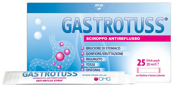 GASTROTUSS SCIROPPO ANTIREFLUSSO 25 STICK PACK DA 20 ML - Farmafamily.it