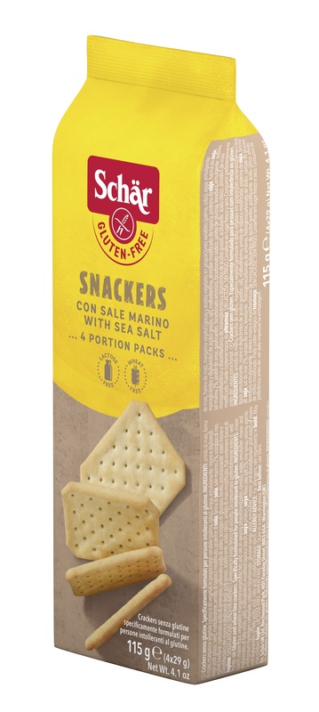 SCHAR SNACKERS CRACKERS CON SALE MARINO SENZA LATTOSIO 4 PORZIONI DA 29 G - Farmafamily.it