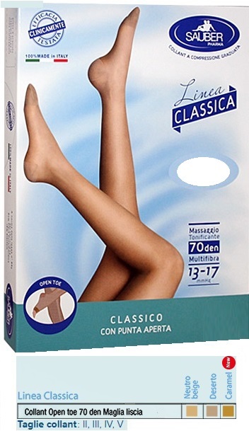 SAUBER COLLANT OPEN TOE MAGLIA LISCIA 70 DEN COLORE NEUTRO BEIGE TAGLIA 2 LINEA CLASSICA - Farmafamily.it