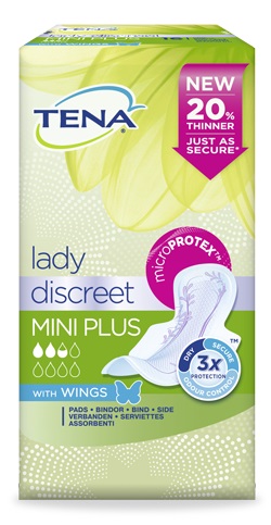 PANNOLONE SAGOMATO TENA DISCREET MINI PLUS WINGS 16 PEZZI - Farmafamily.it