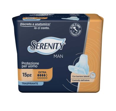 PANNOLINO SERENITY LIGHT MAN EXTRA CON ADESIVO O ALTRO FISSAGGIO 15 PEZZI - Farmafamily.it
