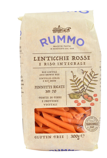 RUMMO PENNETTE RIGATE N 70 LENTICCHIE ROSSE E RISO INTEGRALE 300 G - Farmafamily.it