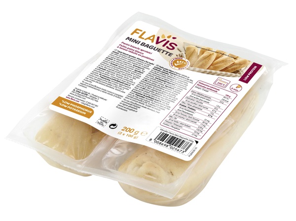 FLAVIS MINI BAGUETTE PANINI BIANCHI APROTEICI 2 PEZZI DA 100 G - Farmafamily.it