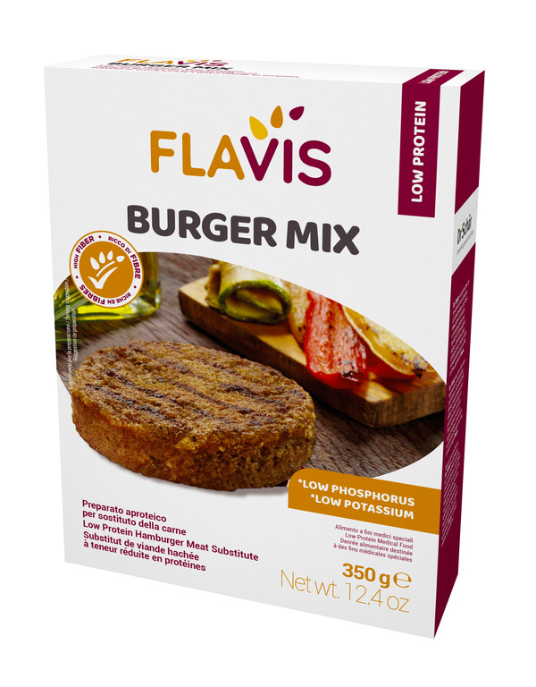 FLAVIS BURGER MIX PREPARATO APROTEICO PER SOSTITUTO DELLA CARNE 350 G - Farmafamily.it