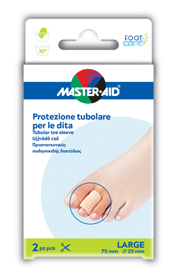 PROTEZIONE TUBOLARE IN GEL MASTER-AID FOOTCARE ELASTICIZZATO LARGE 7,5 CM 20 MM 2 PEZZI C5 - Farmafamily.it