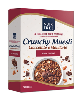 NUTRIFREE CRUNCHY MIX CIOCCOLATO E MANDORLE 340 G - Farmafamily.it