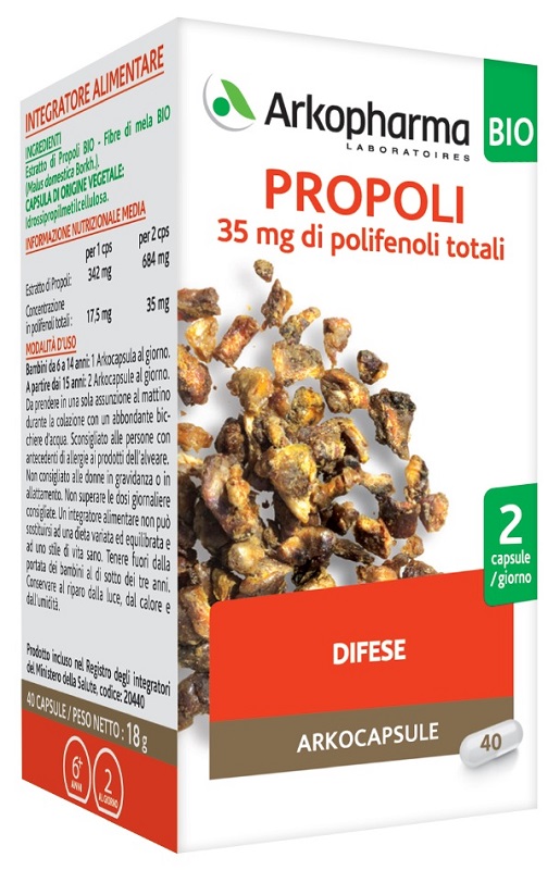 ARKOPHARMA PROPOLI BIO 40 CAPSULE - Farmafamily.it