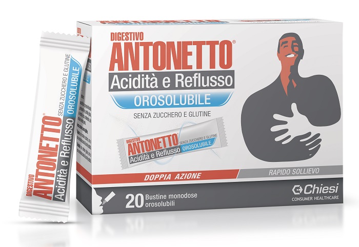 DIGESTIVO ANTONETTO ACIDITA' E REFLUSSO OROSOLUBILE 20 BUSTINE - Farmafamily.it