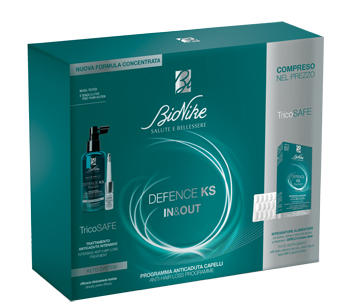 DEFENCE KS BIPACK TRATTAMENTO ANTICADUTA 100 ML  + INTEGRATORE 30 COMPRESSE - Farmafamily.it