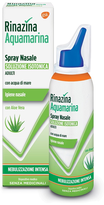 RINAZINA AQUAMARINA ISOTONICA ALOE SPRAY NEBULIZZAZIONE INTENSA 100 ML - Farmafamily.it