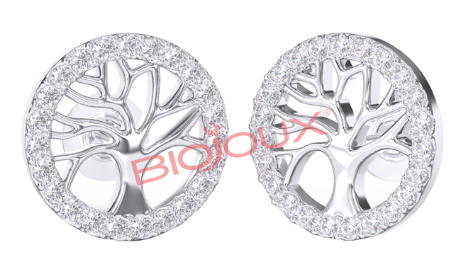 ORECCHINI POST FORATURA TREE OF LIFE WITH CRYSTALS BJT994 - Farmafamily.it