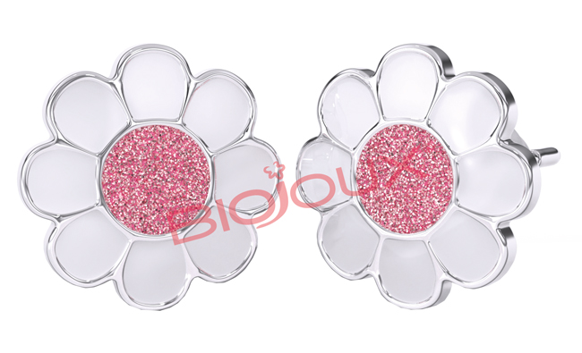 ORECCHINO STERILE BJT713 STS ROSE FLOWER - Farmafamily.it