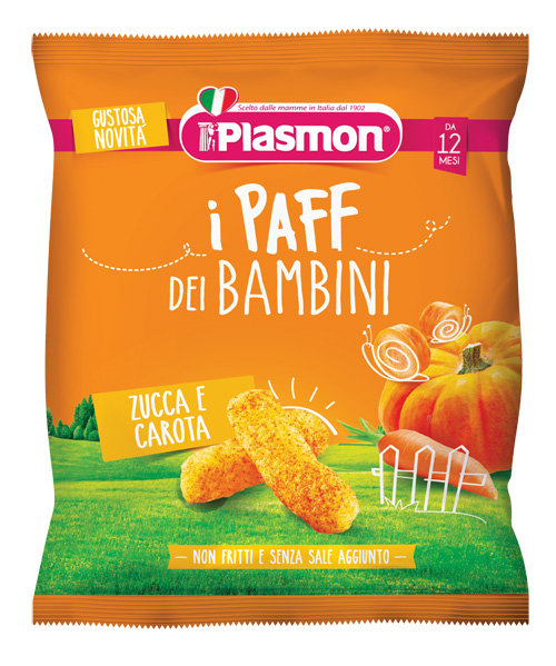 PLASMON DRY SNACK PAFF ZUCCA CAROTE 15 G - Farmafamily.it