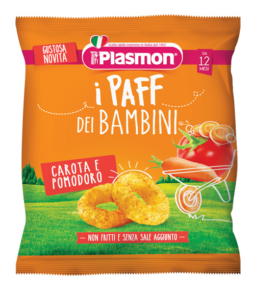 PLASMON DRY SNACK PAFF CAROTA POMODORO 15 G - Farmafamily.it