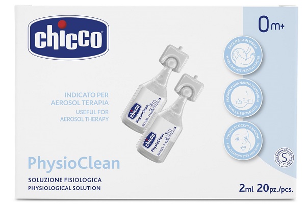SOLUZIONE FISIOLOGICA PER AEROSOL CHICCO PHYSIOCLEAN 20 X 2 ML - Farmafamily.it