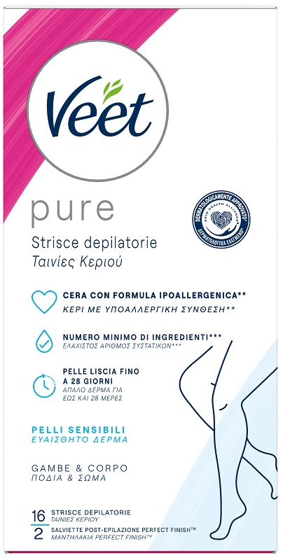 VEET STRISCE CORPO IPOALLERGENICHE 16 PEZZI - Farmafamily.it
