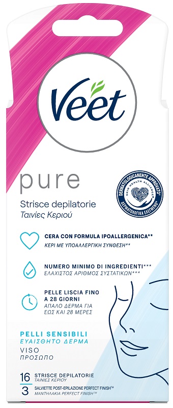 VEET STRISCE VISO IPOALLERGENICHE 16 PEZZI - Farmafamily.it
